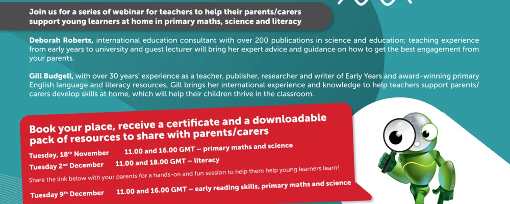 Webinars for teachers: Helping parents help learners