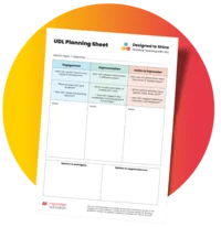 The UDL Planning Sheet